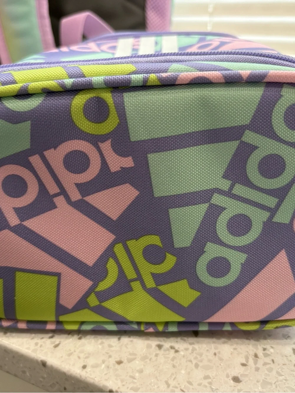NEW Adidas Kids Tie-Dye Backpack and Lunch Bag Set - Pastel Multi
